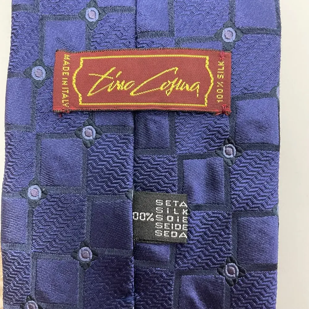 Tino Cojura | Blue Textured Geometric Silk Neck Tie